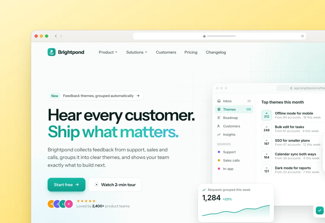 A landing page screenshot in a light browser window on a lemon-yellow gradient